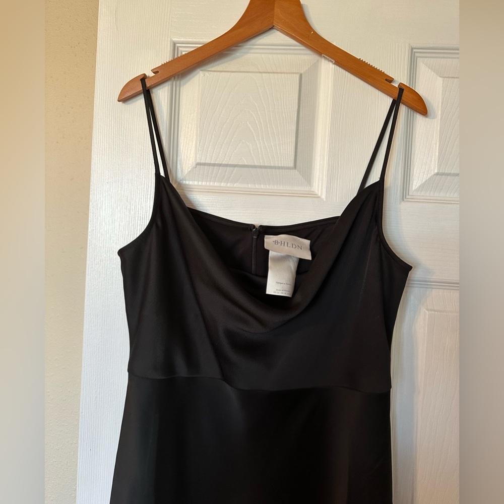 BHLDN Cali Satin Cowl-Neck Midi Slip Dress by Anthropologie